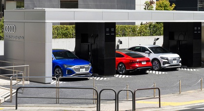 Audi Ladestation Tokio: Die erste Ladestation der Vier Ringe außerhalb Europas eröffnet