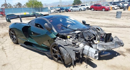 Crashed $1.3 million McLaren Senna from viral video turns up at insurance auction